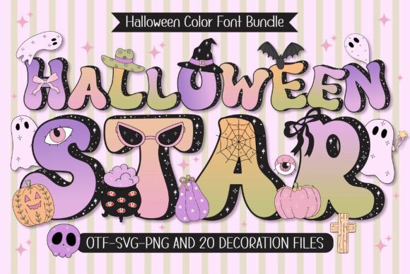 Halloween Star: The Vibrant Color Font for Spooky Season Projects